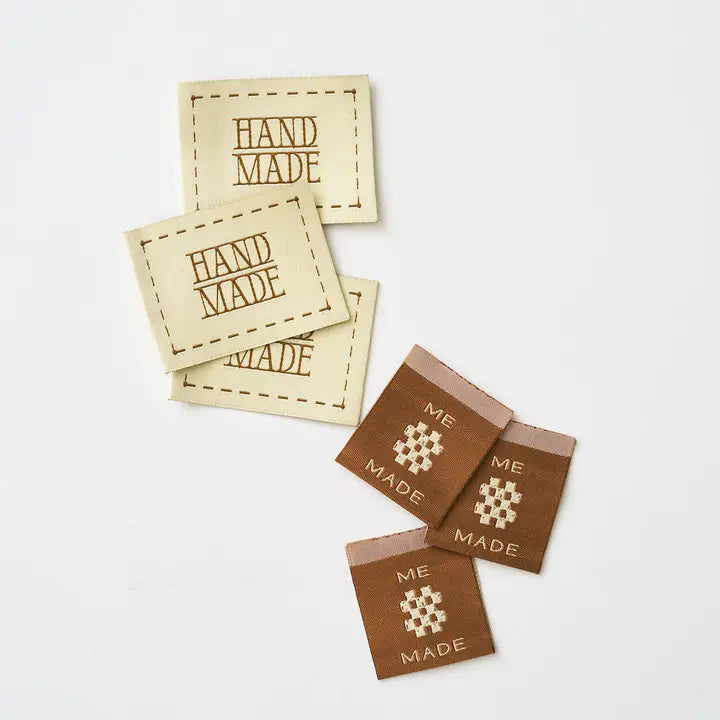 Handmade Stitched Frame Ginger Woven Garment Labels