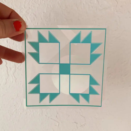 Feral Notions: Quilt Block Bear Paw Rainbow Maker Window Cling Sticker