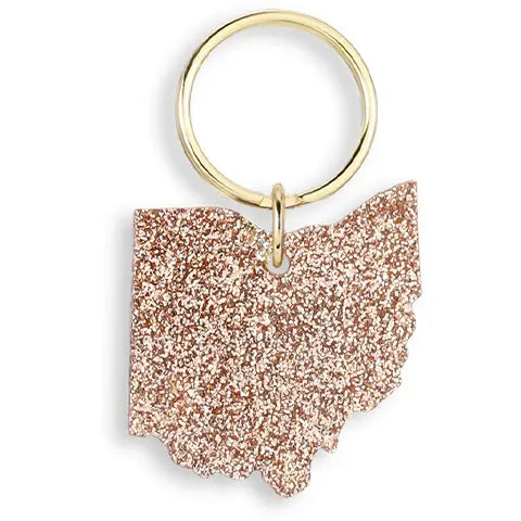 Lucky Feather: Glitter Ohio Keychain