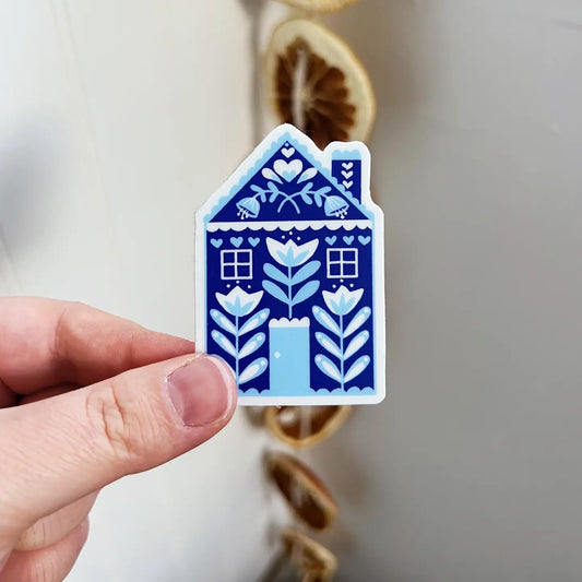 Blue Nordic House Sticker