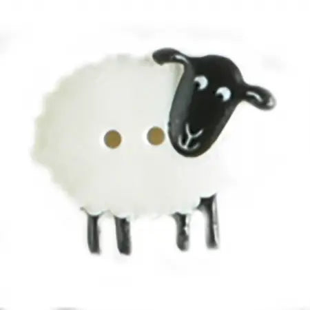 23mm White Novelty Sheep Button