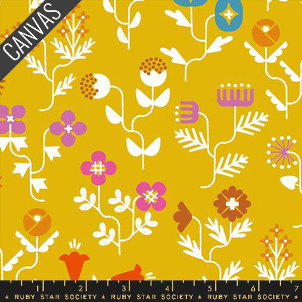 Salutations: Forget Me Not Canvas in Golden Rod