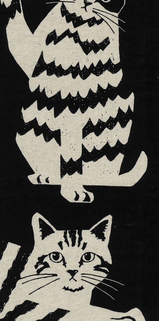 NekoNoe: echino Cat Cat Cotton Linen Canvas Color A