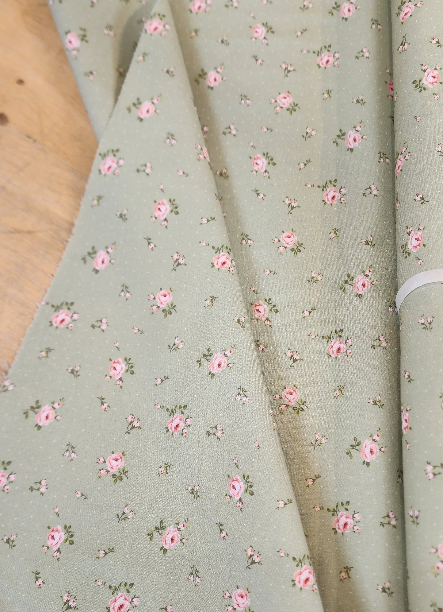 Textile Pantry: Small Florals on Green