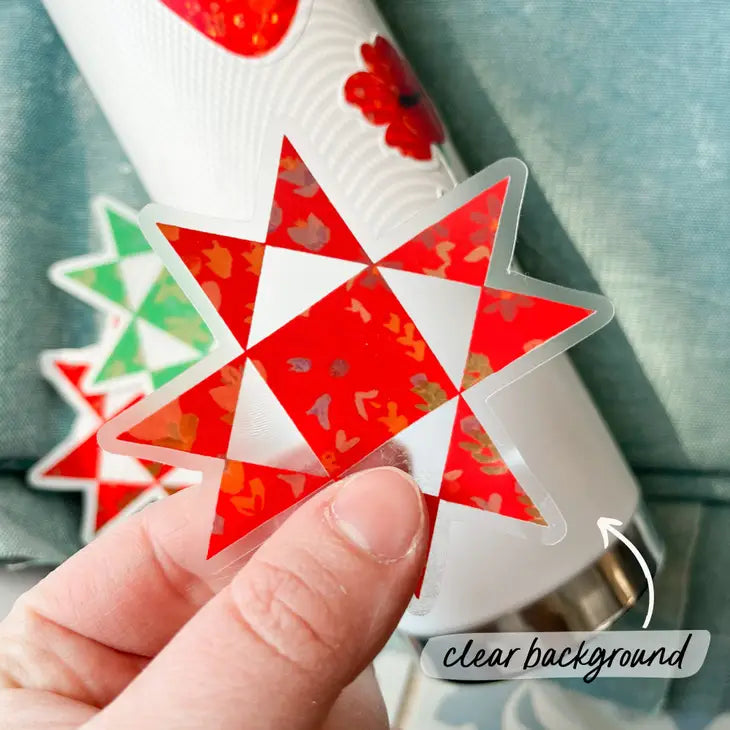 Red Ohio Star Vinyl Sticker