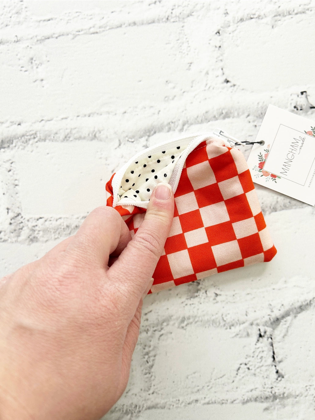 Mangham Made: Small Checkered Zipper Pouch