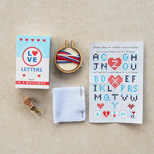 Love Letters Mini Hoop Cross Stitch Kit