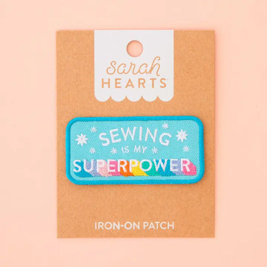 Sarah Hearts Labels: Sewing Is My Superpower Iron-on Patch