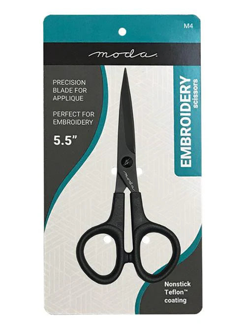 Moda Teflon Embroidery Scissors: 5.5"