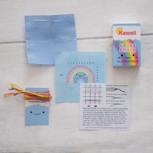 Kawaii Rainbow Arc Mini Cross Stitch Kit