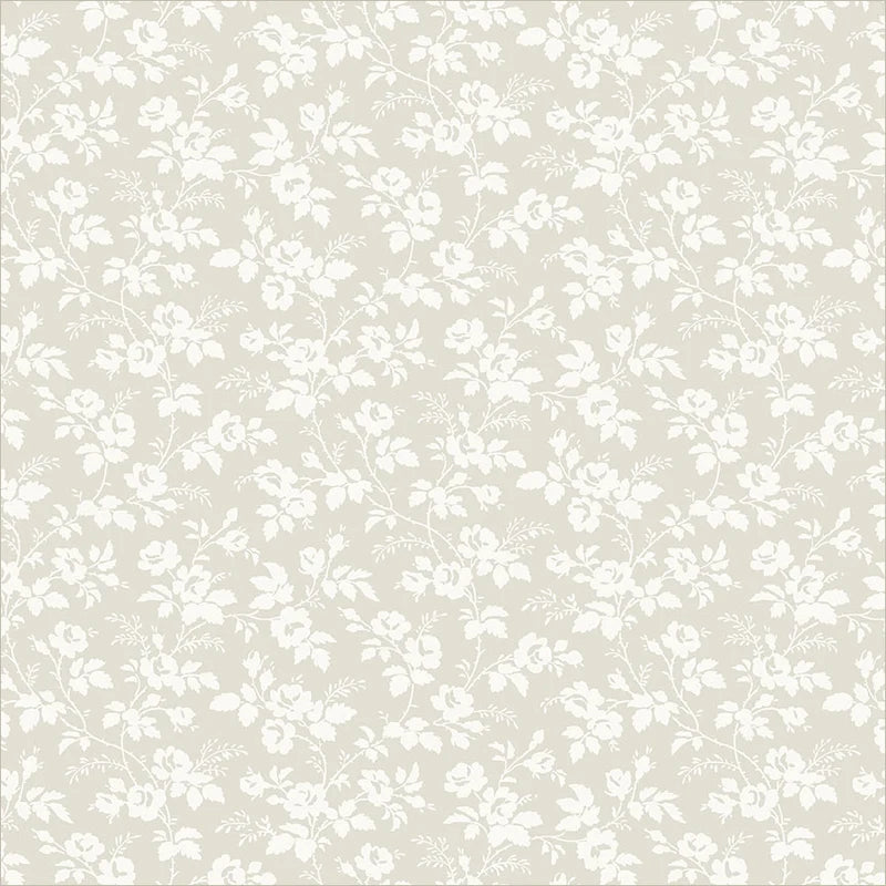Sweet Cream: Flowering Vine in Cream on Cream