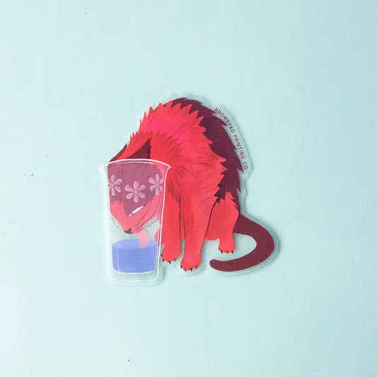 Hydrated Cat Clear Sticker