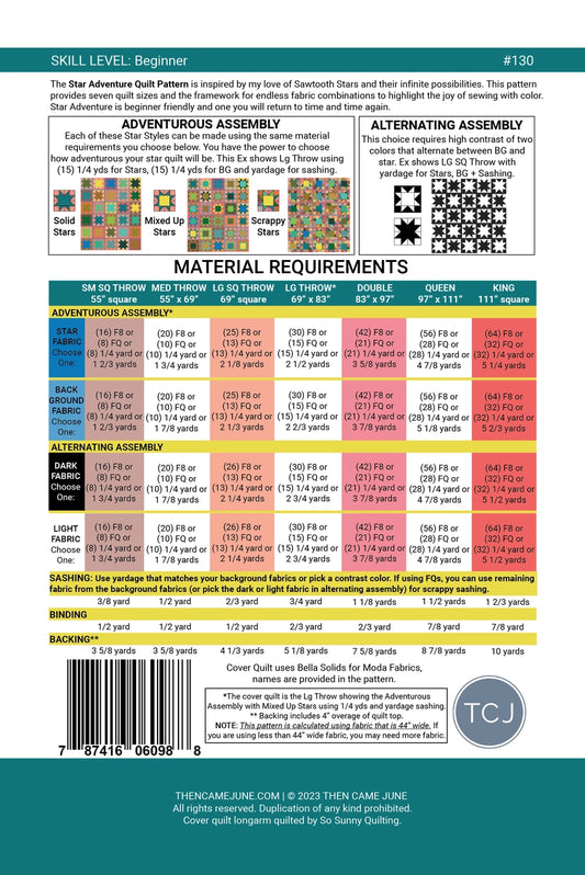 Star Adventure Quilt Pattern by Then Came June