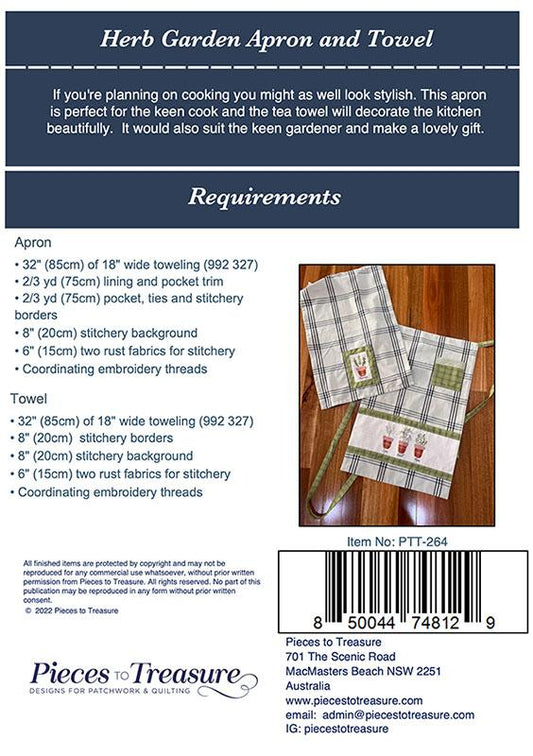 Pieces To Treasure: Herb Garden Apron and Tea Towel Pattern