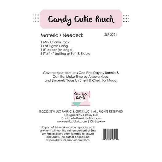 Sew Lux: Candy Cutie Pouch Pattern