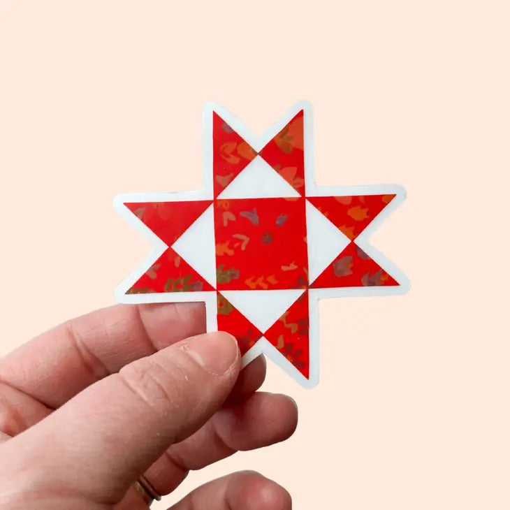 Red Ohio Star Vinyl Sticker