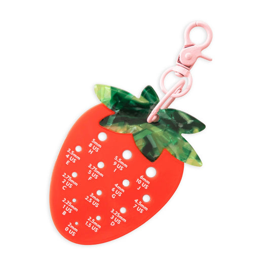 Sarah Hearts Labels: Daisy Strawberry Needle Gauge Bag Charm