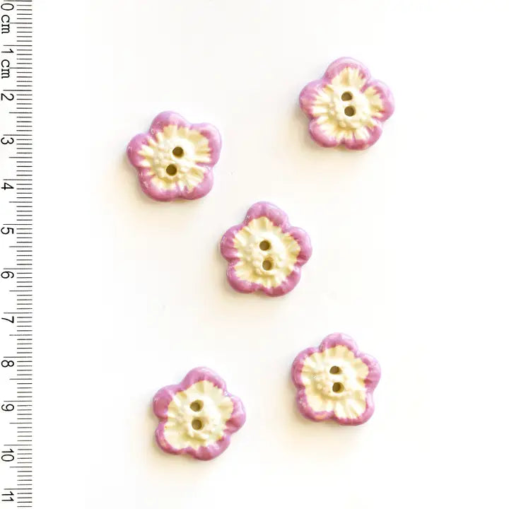 Pink Flower Buttons