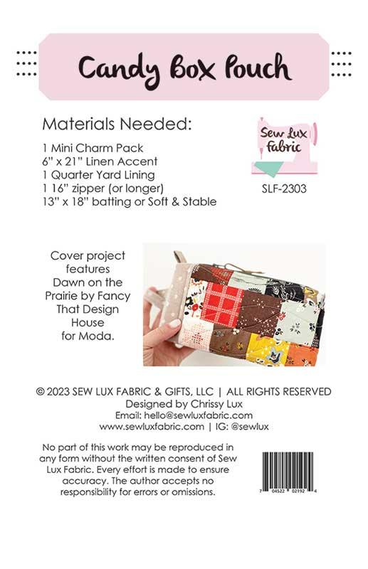Sew Lux: Candy Box Pouch Pattern