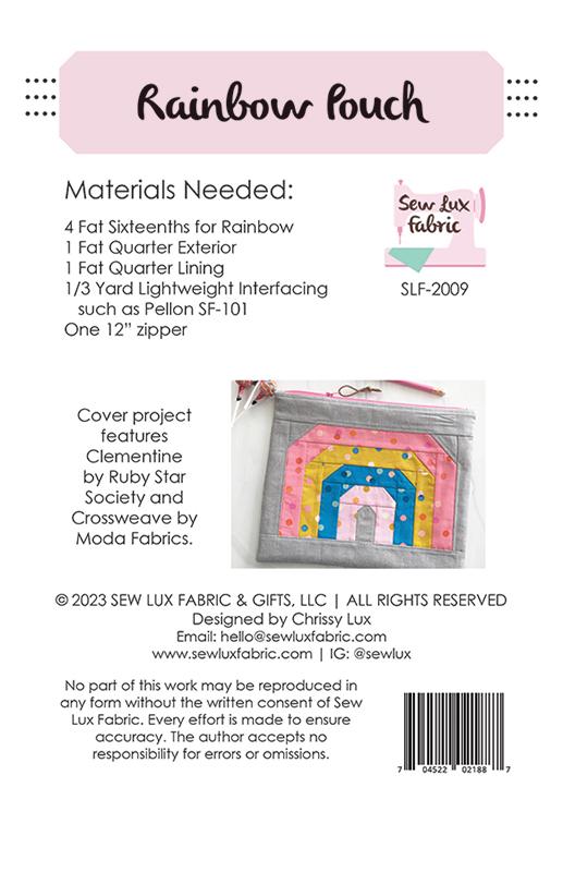 Sew Lux: Rainbow Pouch Pattern