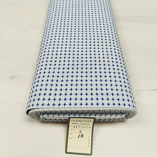 Cosmo Japanese Cotton Faux-Sashiko Embroidered in Light Blue