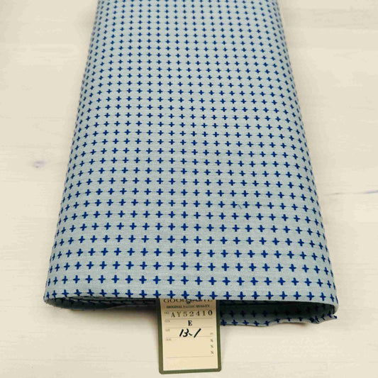 Cosmo Japanese Cotton Faux-Sashiko Embroidered in Blue