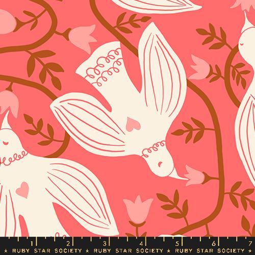 Endpaper: Hummingbird Canvas in Strawberry