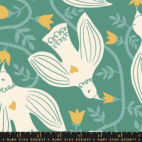 Endpaper: Hummingbird Canvas in Watercress