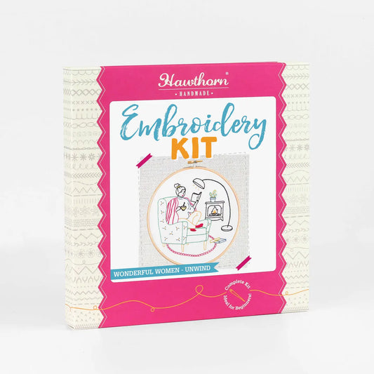 Book Lover Embroidery Kit (Unwind)