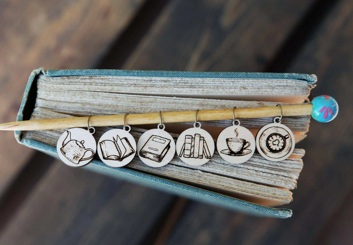 Maple Wood Knitting Stitch Markers - Set of 6