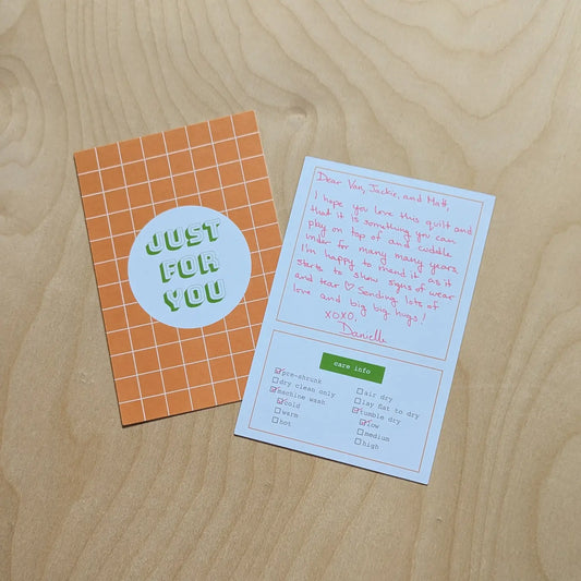 Cards with Care Instructions - Orange