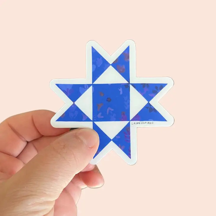 Blue Ohio Star Vinyl Sticker