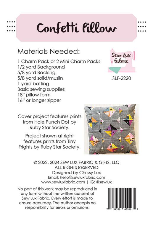 Sew Lux: Confetti Pillow Pattern