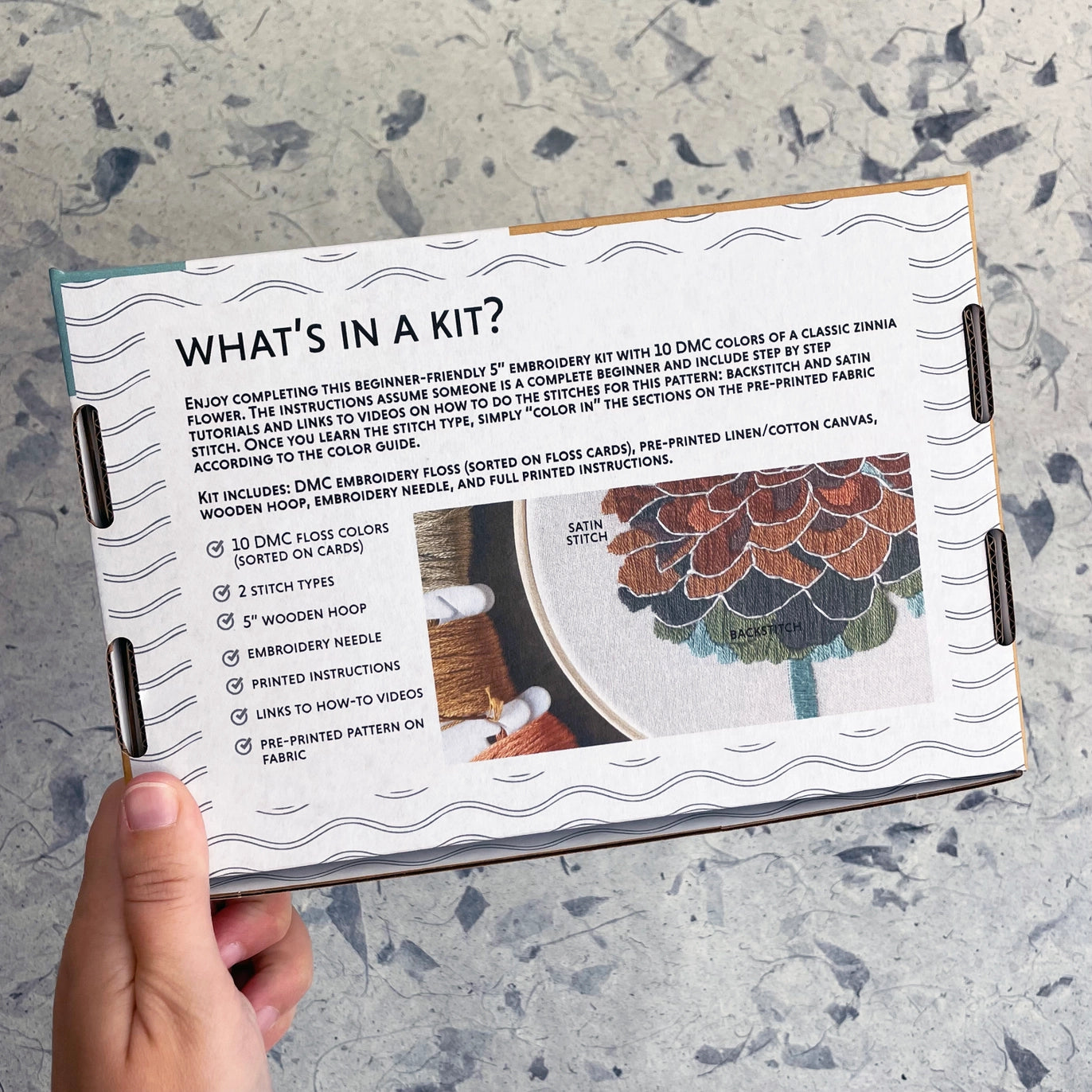 Embroidery Kit by Kate Wyatt Fine Art: Zinnia No. 2