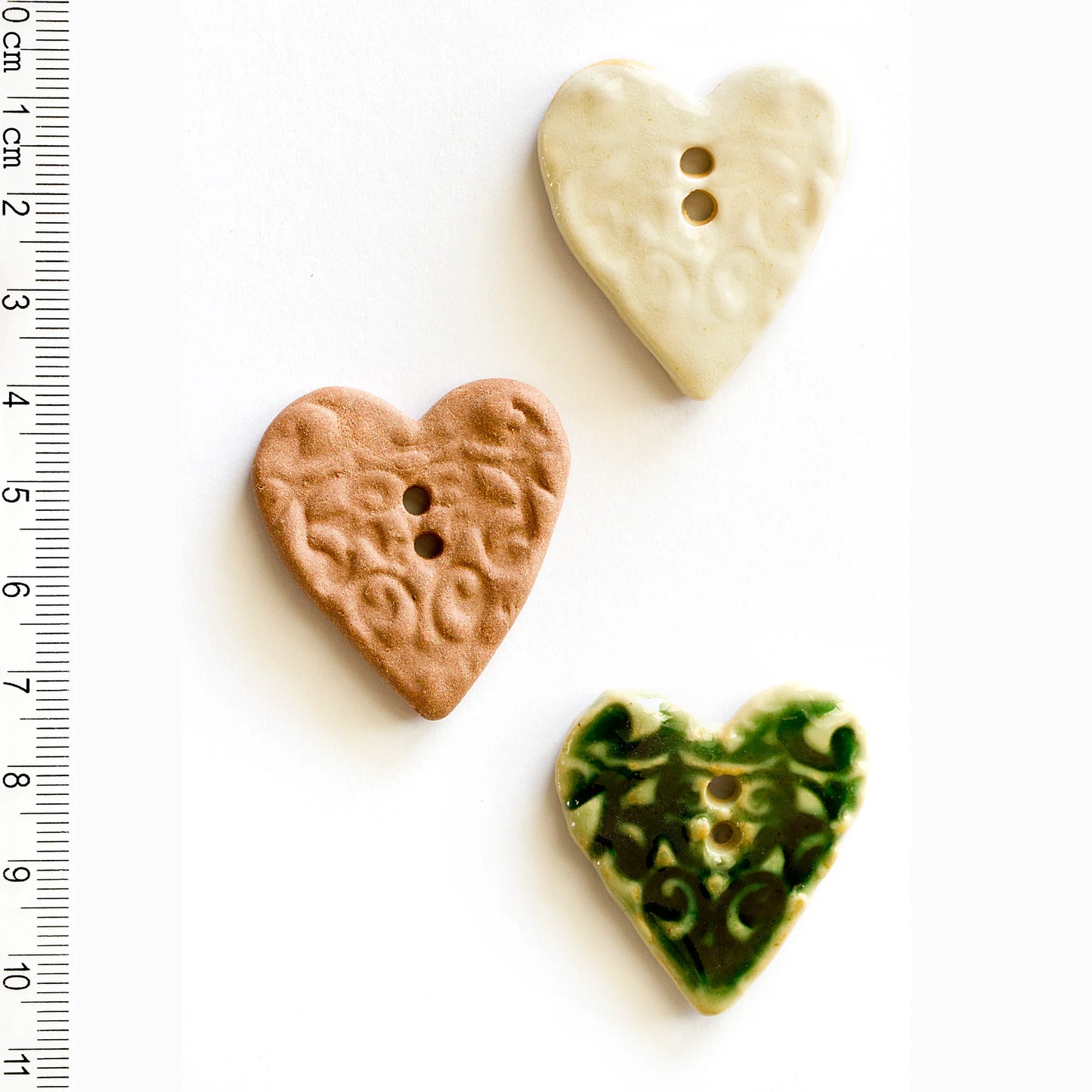 Large Colorful Heart Buttons