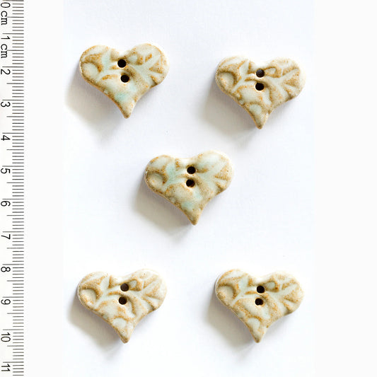Turquoise Glaze Heart Buttons