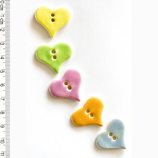 Large Pastel Heart Buttons