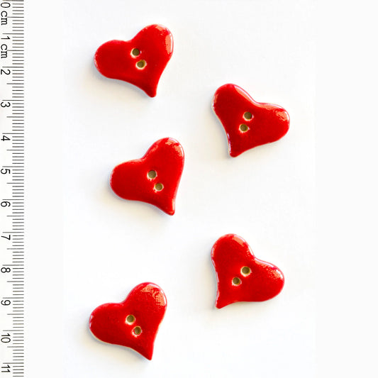 Large Red Heart Buttons