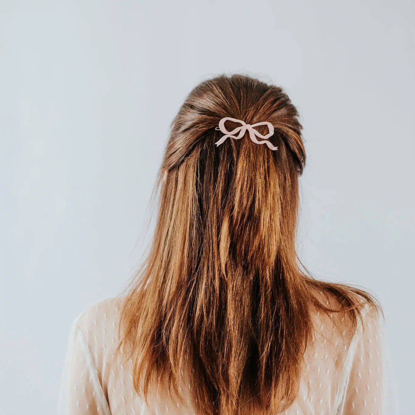 Ribbon Bow Barrette Clip in Pink