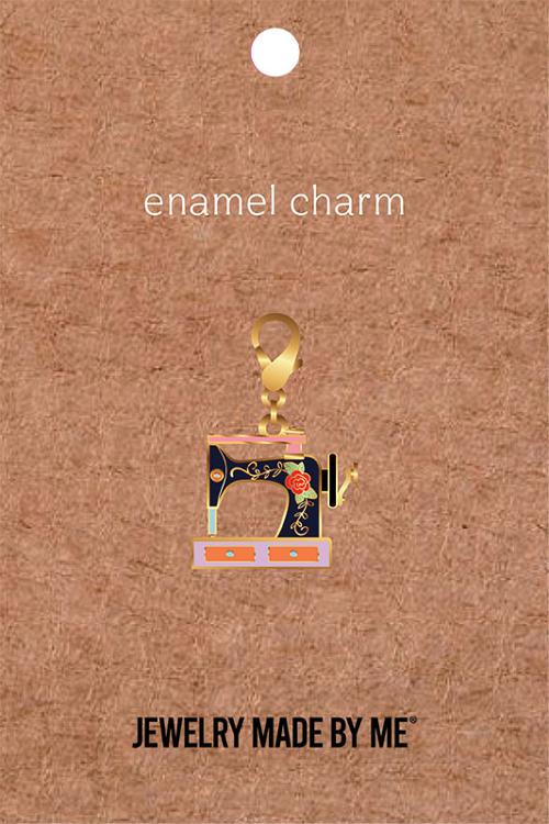 Sewing Machine Enamel Charm / Zipper Pull