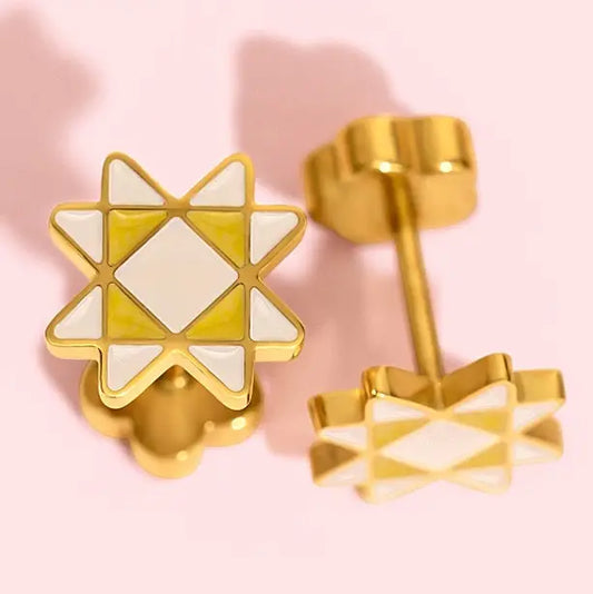 Quilt Star Stud Earrings