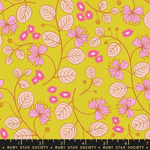 Lofi Linens: Caper Floral in Citron