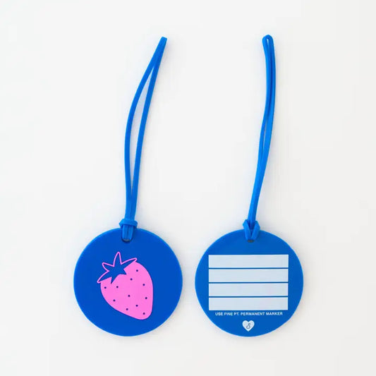 Sarah Hearts Labels: Strawberry Luggage Tag