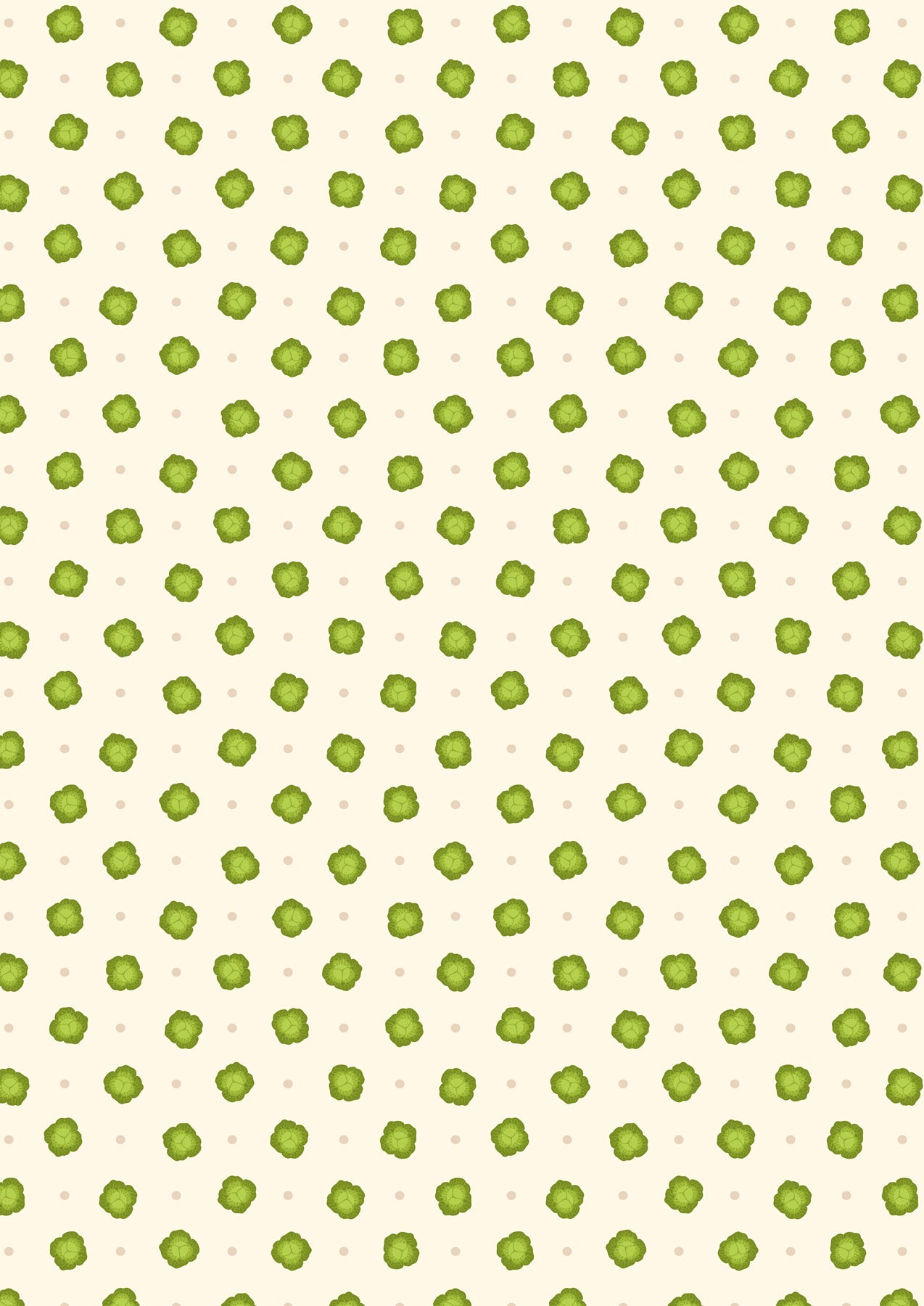 Kitchen Garden: Polka Dot Cabbage in Cream