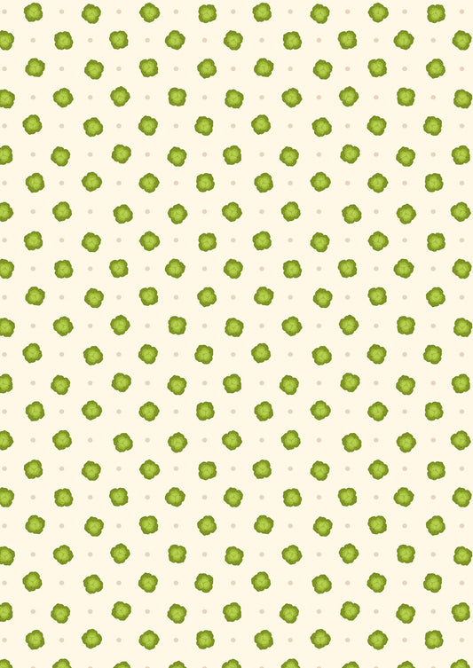 Kitchen Garden: Polka Dot Cabbage in Cream