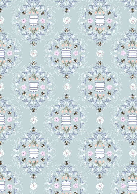 Honey Sweet: Bee Hives in Soft Blue