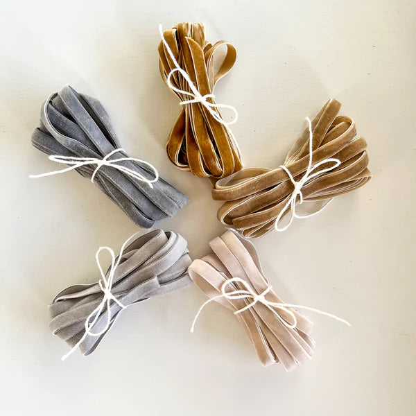 Flax & Twine 3/8" wide Velvet Ribbon