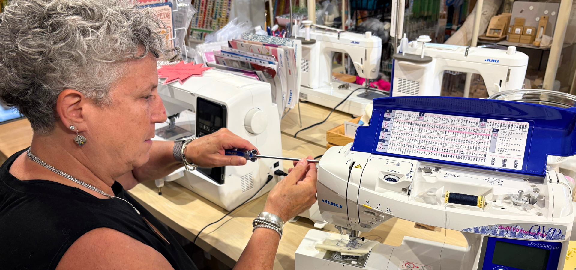 Amy Baden is our resident Juki sewing machine and serger expert.