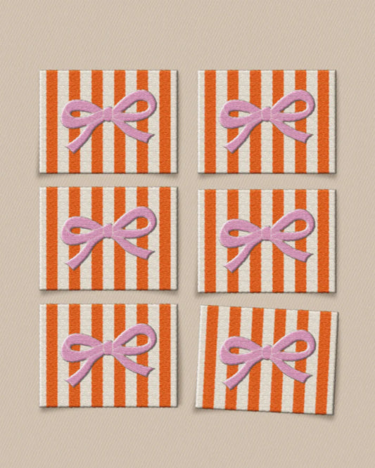 Pink Bow Large Labels