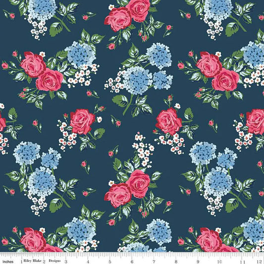 Bluegrass Charm: Navy Main Floral